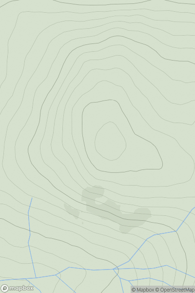Thumbnail image for Beinn Bhreac [Minginish and the Cuillin Hills] [NG438287] showing contour plot for surrounding peak